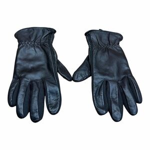 LL Bean Women Black Leather Gloves
